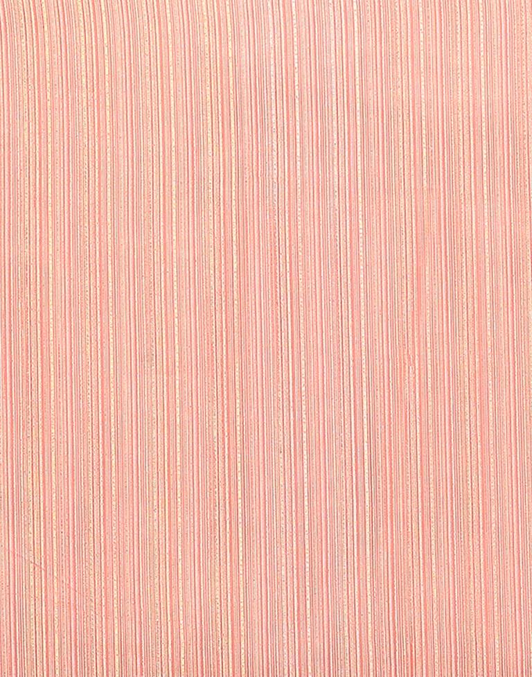 Dark Peach Chiffon Plain Saree