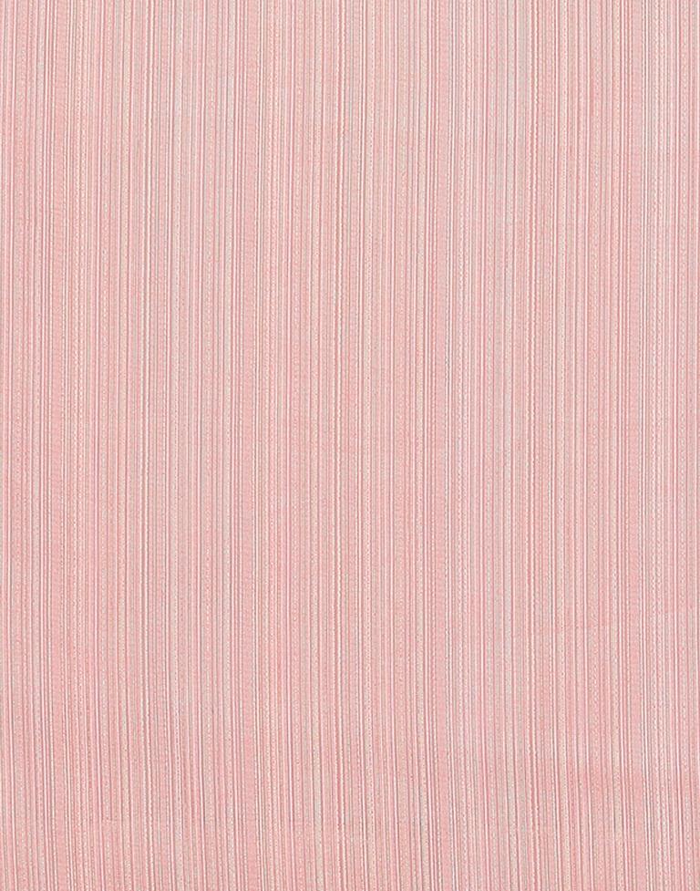 Light Peach Chiffon Plain Saree