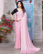 Light Pink Plain Chiffon Saree