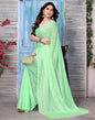 Neon Green Chiffon Plain Saree