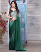 Green Plain Georgette Saree