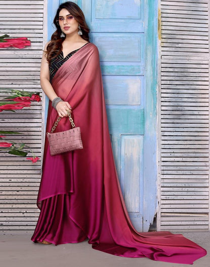 Light Pink Plain Georgette Saree