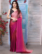 Light Pink Plain Georgette Saree