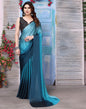 Blue Georgette Plain Saree