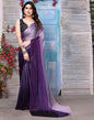Purple Plain Georgette Saree