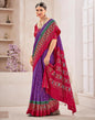 Purple Printed Silk Saree