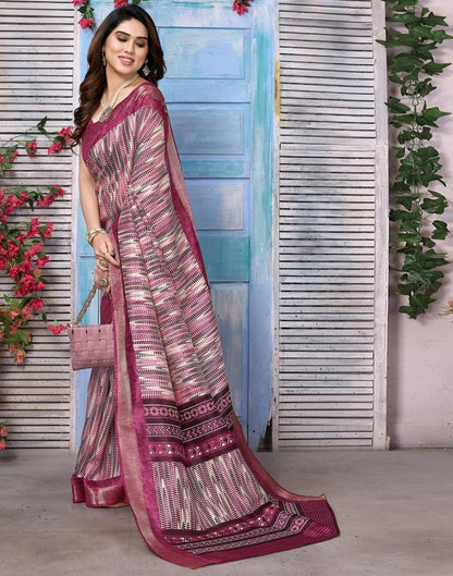 Multicoloured Cotton Printed Saree