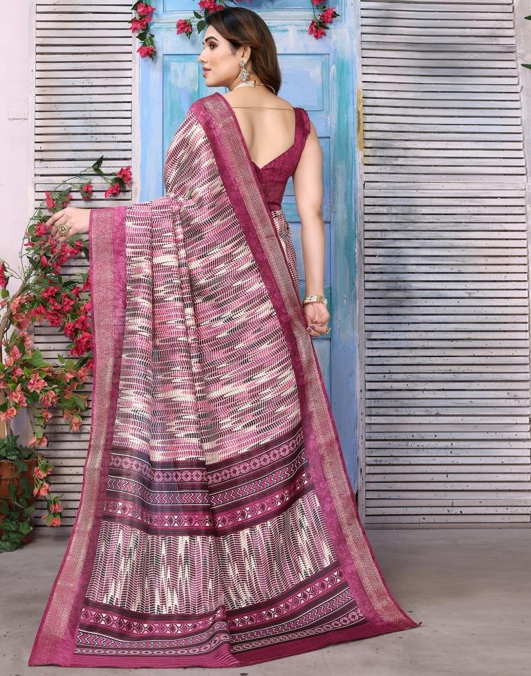 Multicoloured Cotton Printed Saree