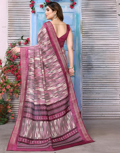 Multicoloured Cotton Printed Saree