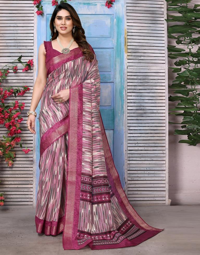 Multicoloured Cotton Printed Saree