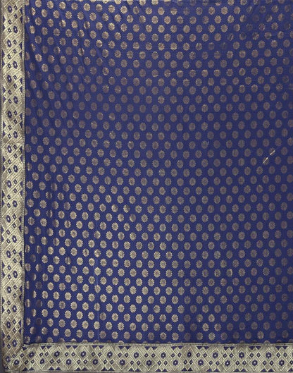 Navy Blue Lycra Printed Saree