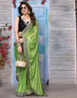 Parrot Green Lycra Printed Saree