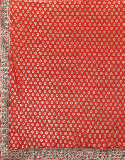 Red Lycra Printed Saree