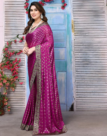 Wine Lycra Printed Saree