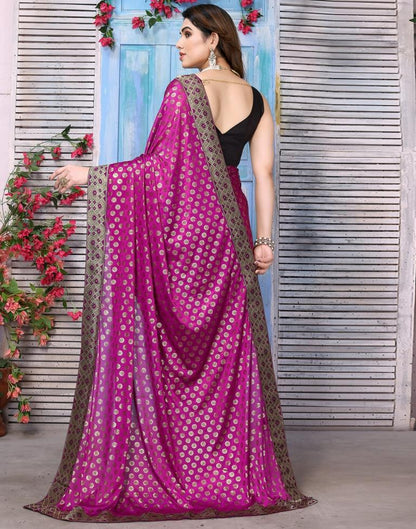 Wine Lycra Printed Saree