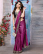 Wine Lycra Printed Saree