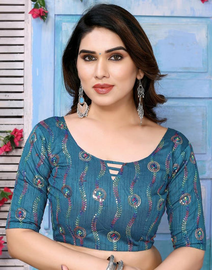 Light Blue Silk Plain Saree