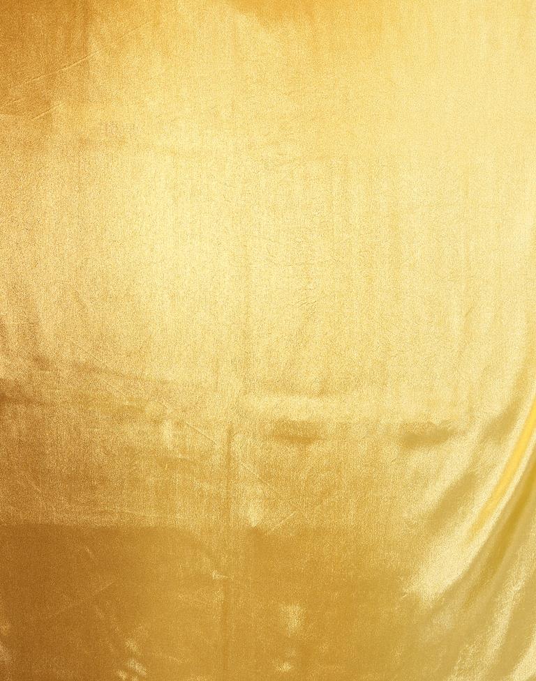 Yellow Silk Plain Saree