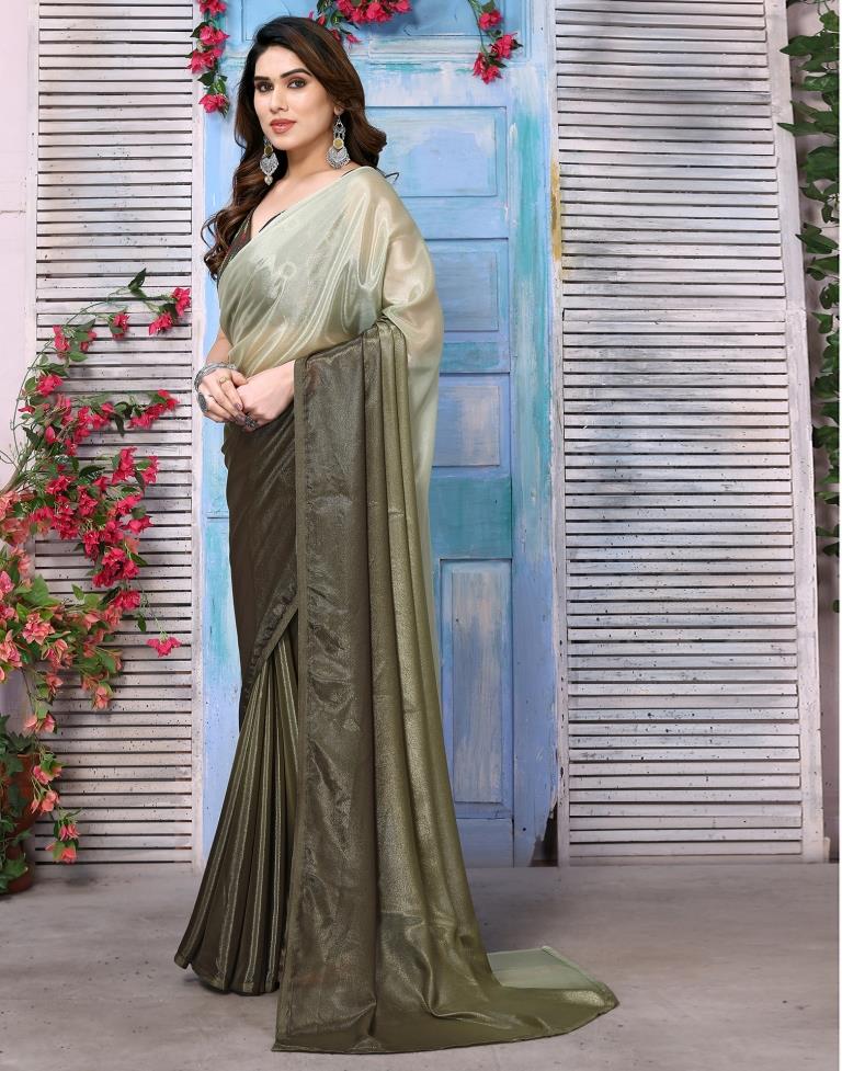 Light Green Silk Plain Saree