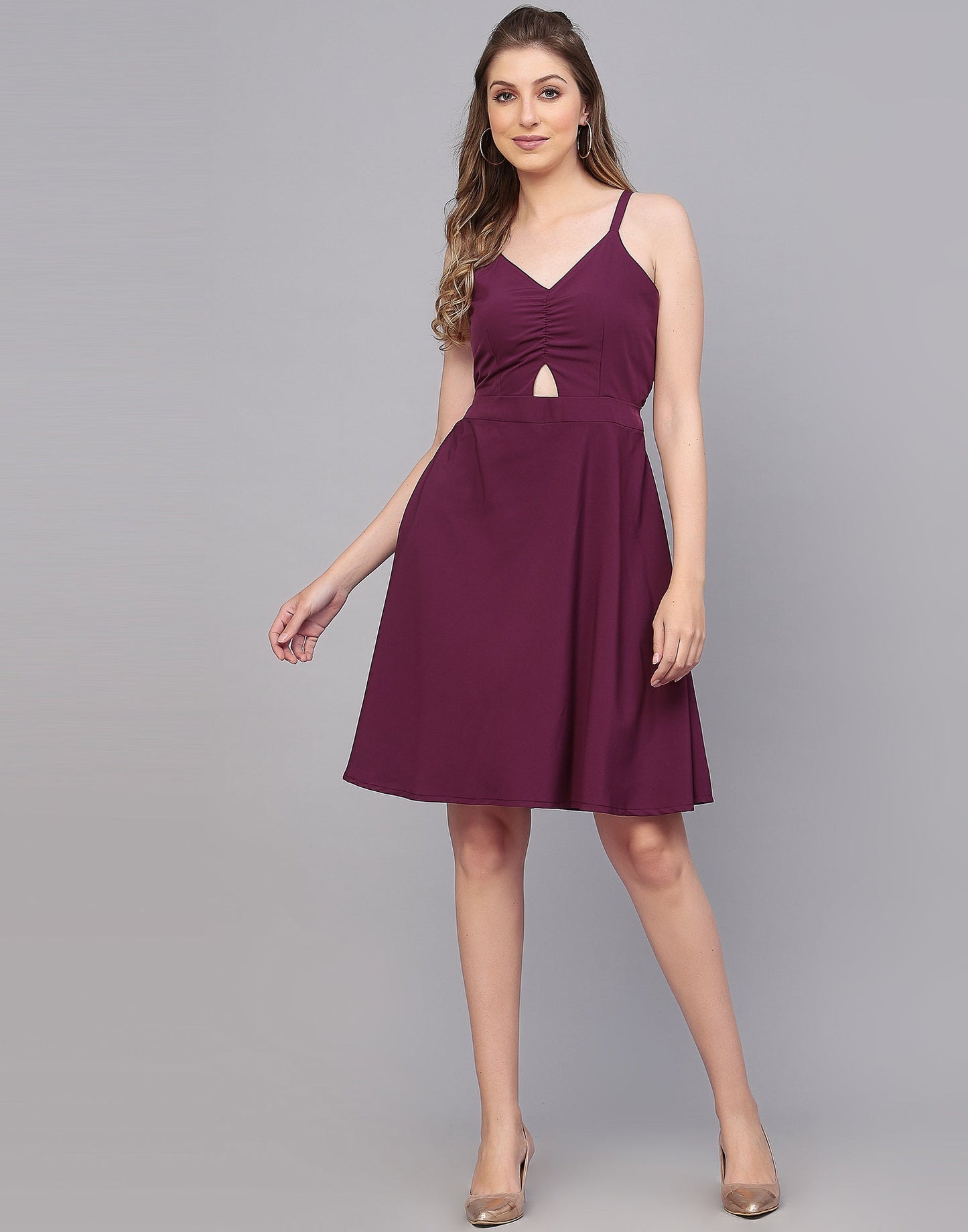 Wine Flared Dress | Sudathi