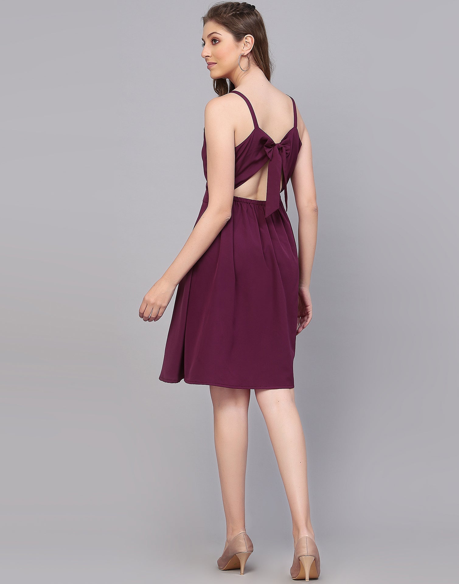 Wine Flared Dress | Sudathi