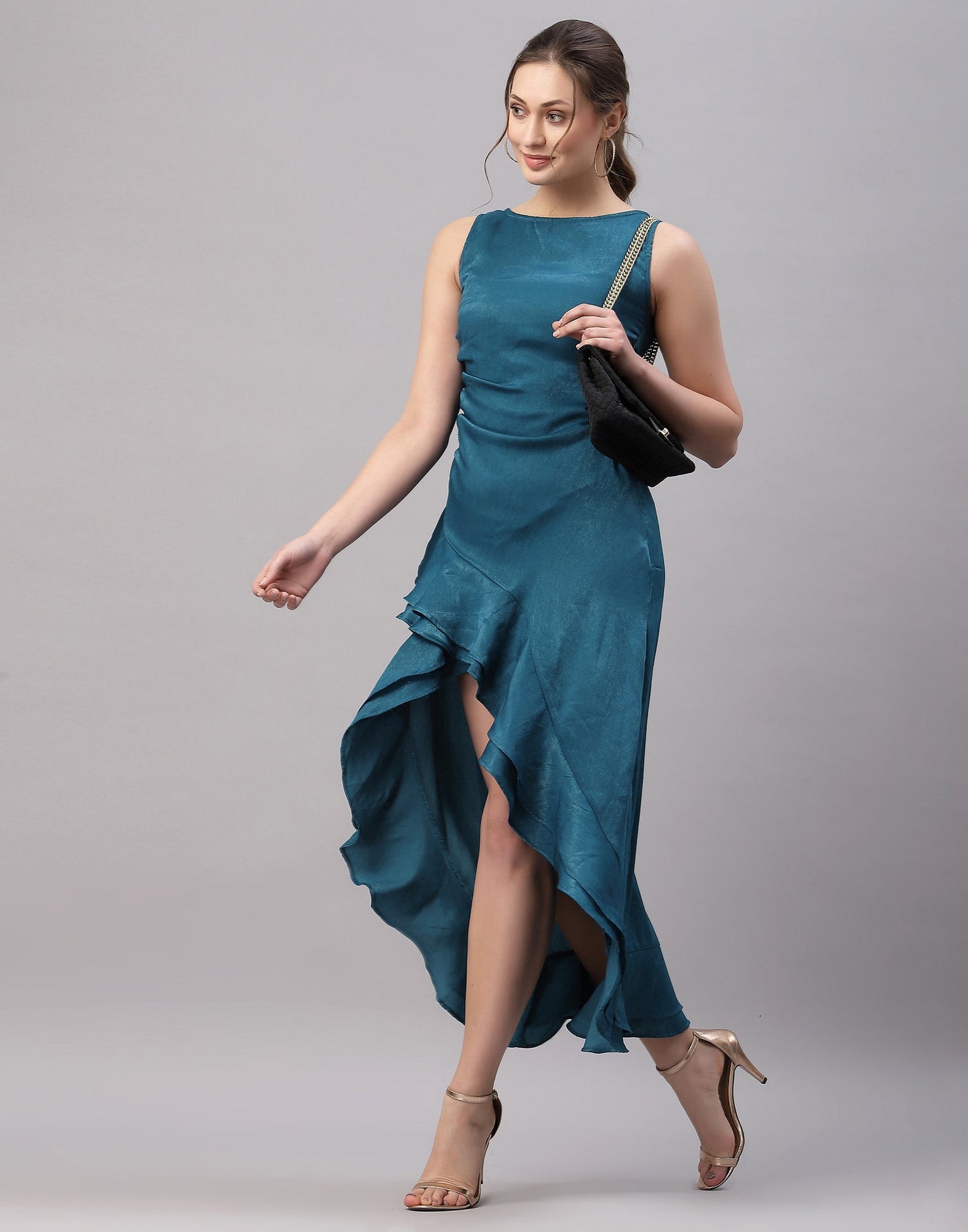 Teal Ruffled Party Dress | Sudathi