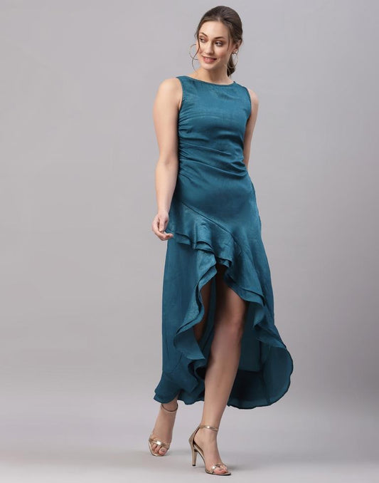 Teal Ruffled Party Dress | Sudathi
