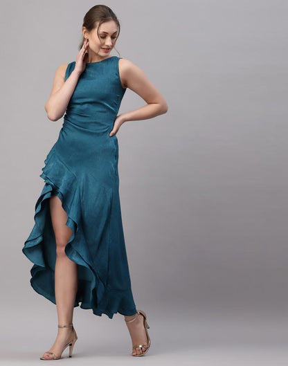 Teal Ruffled Party Dress | Sudathi