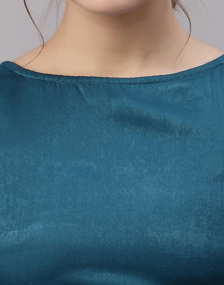 Teal Ruffled Party Dress | Sudathi