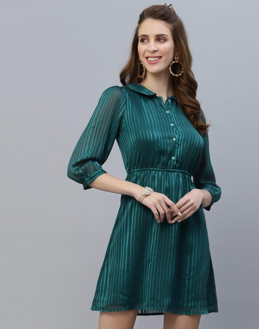 Rama Satin Stripes Cinch Dress | Sudathi