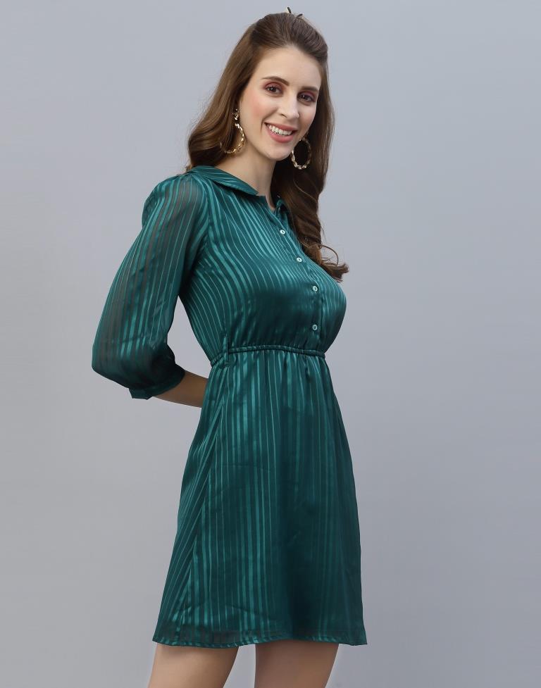 Rama Satin Stripes Cinch Dress | Sudathi