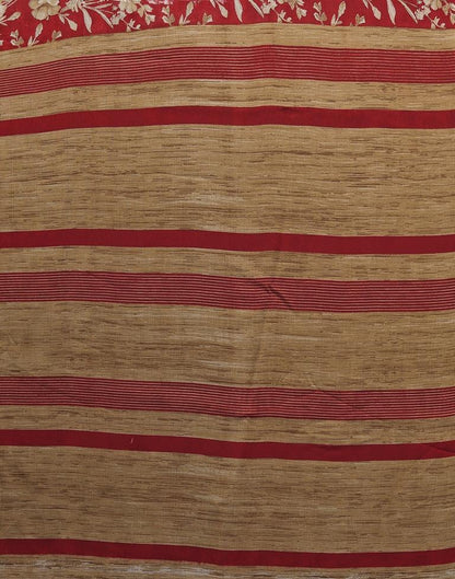 Maroon Chiffon Floral Printed Saree