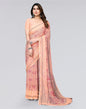 Peach Printed Chiffon Saree