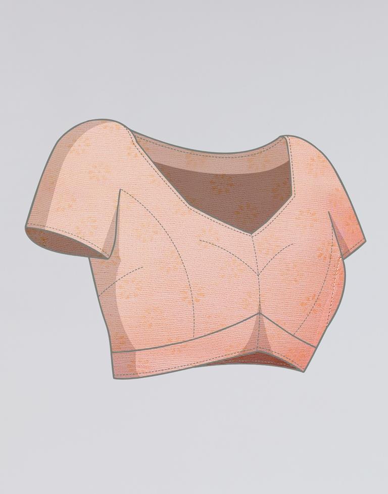 Peach Printed Chiffon Saree