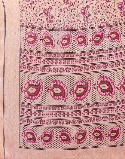Peach Printed Chiffon Saree