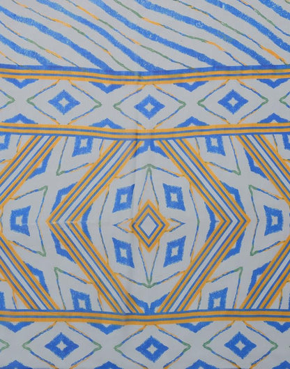 Light Grey Printed Chiffon Saree