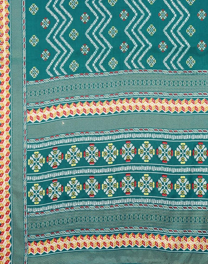 Rama Green Silk Printed Saree