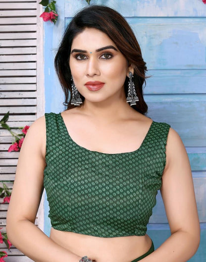 Green Silk Printed Saree