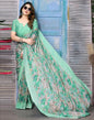 Light Green Silk Floral Printed Saree