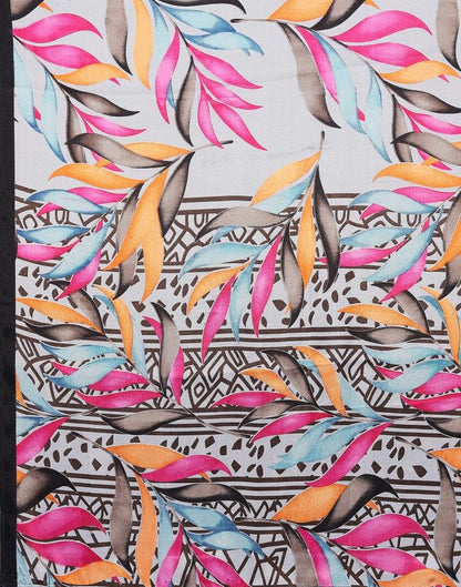 Grey Silk Printed Saree