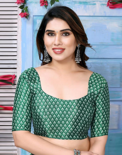 Light Green Silk Printed Saree