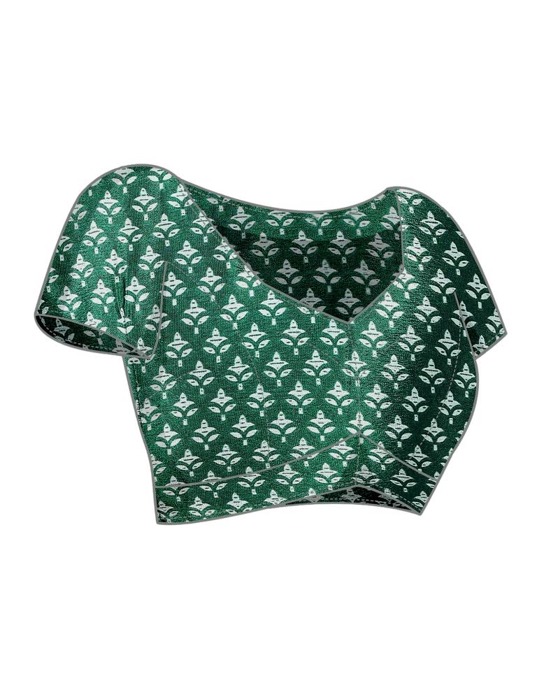 Light Green Silk Printed Saree