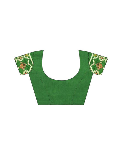 Green Printed Silk Patola Saree