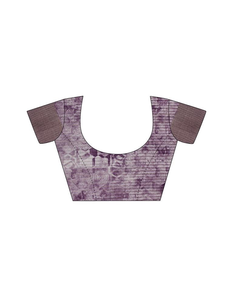 Light Pink Printed Silk Saree