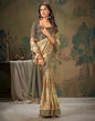 Olive Green Printed Silk Saree