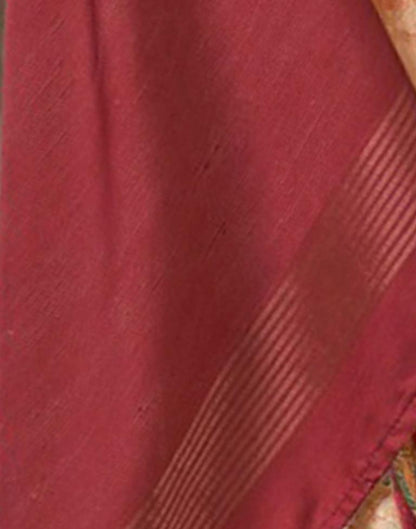 Peach Printed Silk Saree