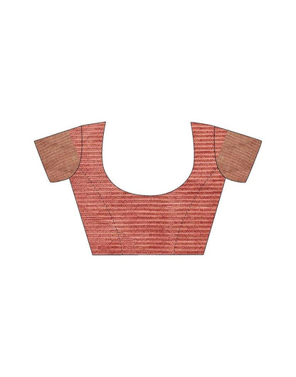 Peach Printed Silk Saree