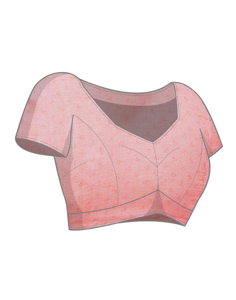 Light Pink Printed Chiffon Saree