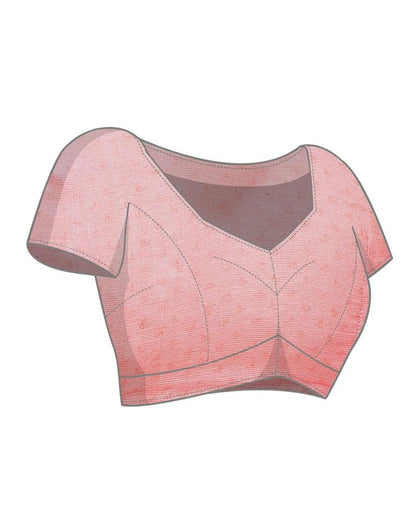 Light Pink Printed Chiffon Saree