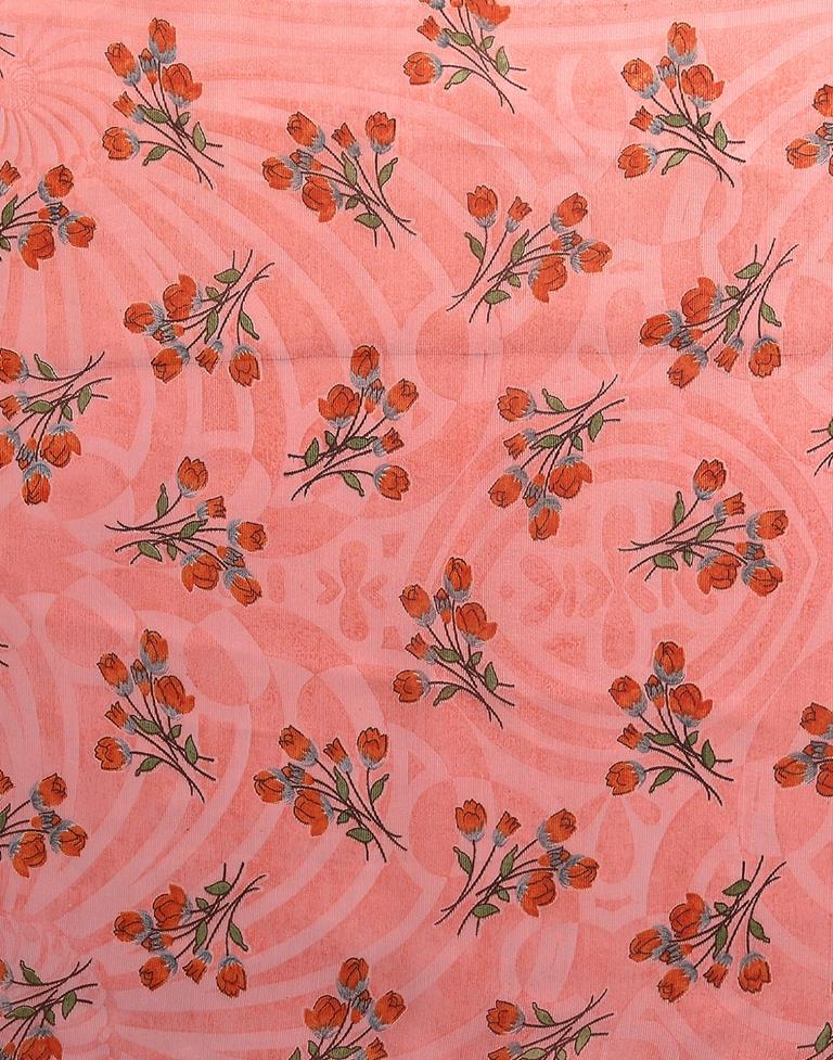 Light Pink Printed Chiffon Saree